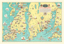 Vintage Rhode Island & Massachusetts Map 1933
