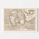 Vintage Map of Denmark 1595