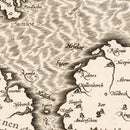 Vintage Map of Denmark 1595