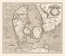 Vintage Map of Denmark 1595
