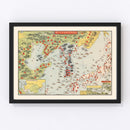 Vintage Map of Korea 1904