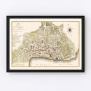 Vintage Map of Asuncion, Paraguay 1809