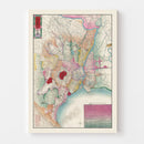 Vintage Map of Tokyo, Japan 1887