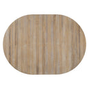 5-Piece Retro Functional Dining Set with Extendable Round Table with Removable Middle Leaf and 4 Upholstered Chairs for Dining Room and Living Room (Natural Wood Wash)