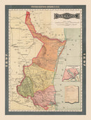 Vintage Tamaulipas, Mexico Map 1897