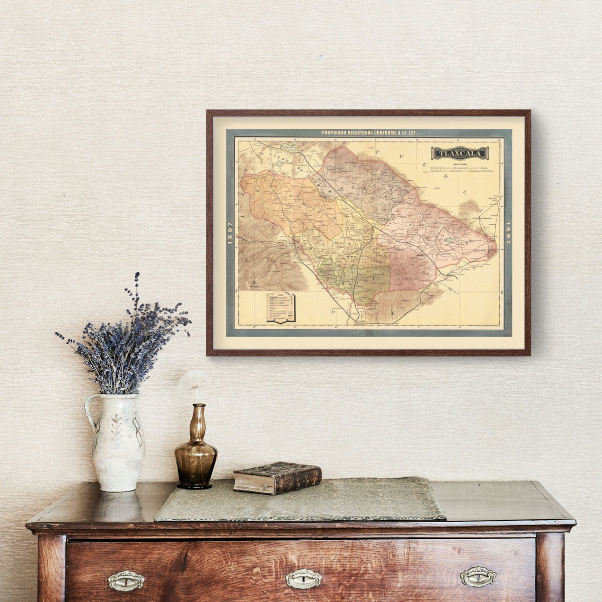 Vintage Tiaxcala, Mexico Map 1897, photo 3 of 5