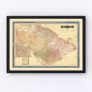 Vintage Tiaxcala, Mexico Map 1897