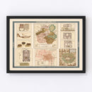 Vintage Map of Mexico City, Mexico 1897