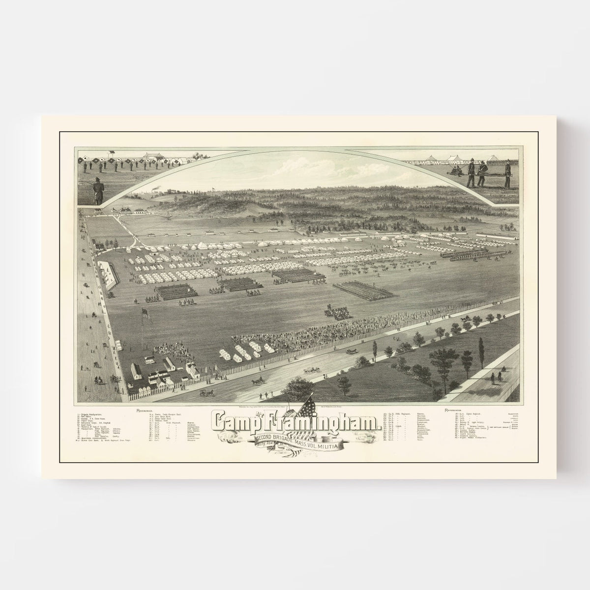 Vintage Camp Framingham, MA Map 1885, photo 4 of 5