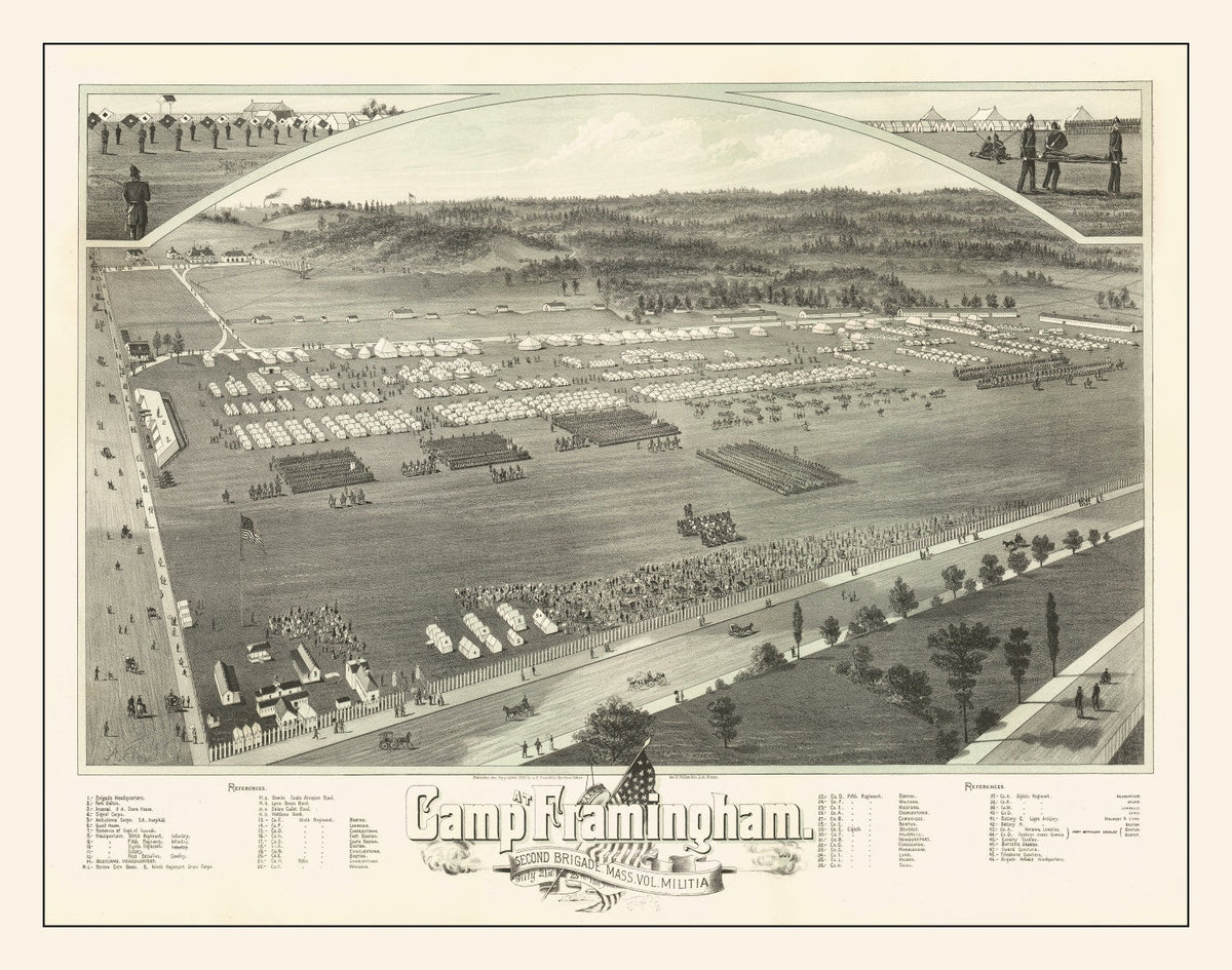 Vintage Camp Framingham, MA Map 1885, photo 5 of 5