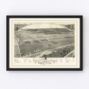 Vintage Camp Framingham, MA Map 1885