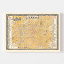 Vintage Map of Tehran, Iran 1961