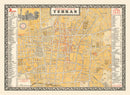 Vintage Map of Tehran, Iran 1961