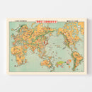 Vintage Japanese Manga Pictorial Map 1933
