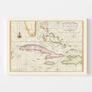 Vintage Bahamas Map 1737