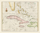 Vintage Bahamas Map 1737