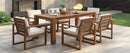 TREXM Patio Table and Chairs Set for 6 with Umbrella Hole
