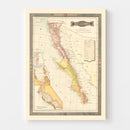 Vintage Baja California Map 1897