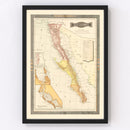 Vintage Baja California Map 1897