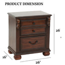 3 Piece Bedroom Set, Elegant Panel Bed With 2 Nightstands by HouseOfZazla