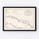 Vintage Map of Cuba 1836