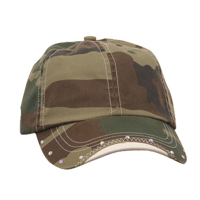 Rhinestone Washed Cotton Cap