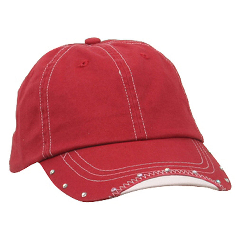 Rhinestone Washed Cotton Cap