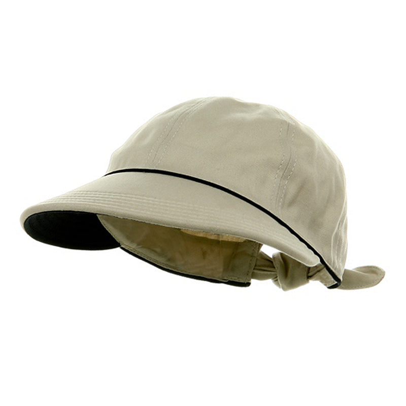Piping Decoration Ladies Canvas Cap