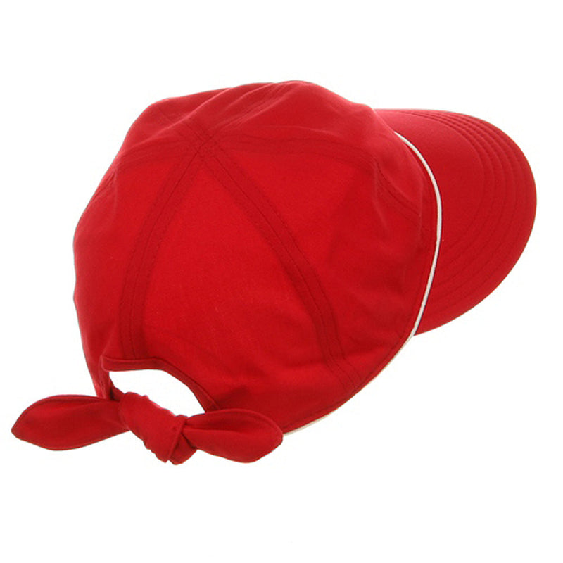 Piping Decoration Ladies Canvas Cap