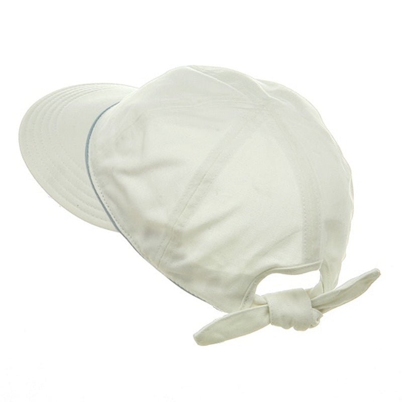 Piping Decoration Ladies Canvas Cap