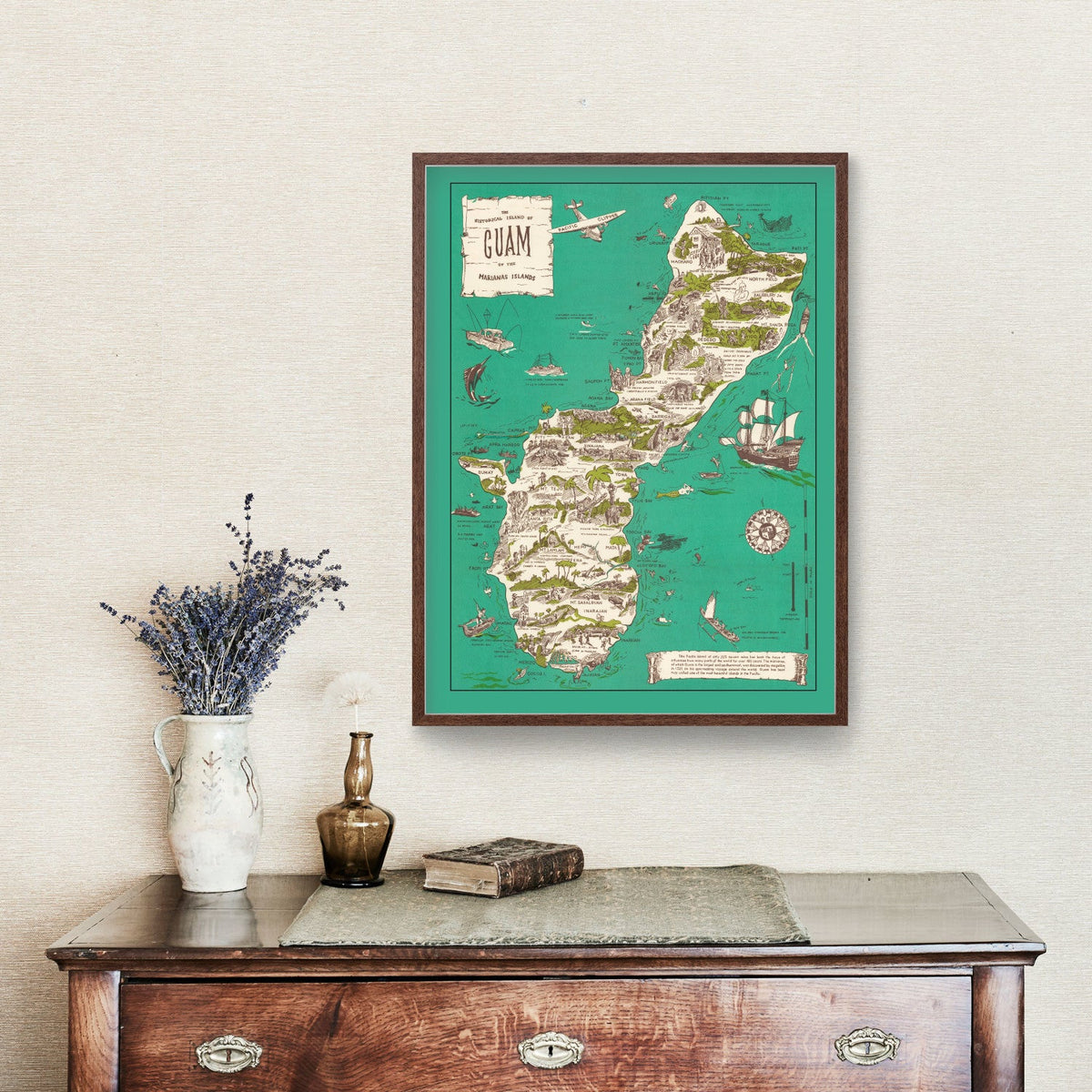Vintage Guam Map 1958, photo 3 of 5