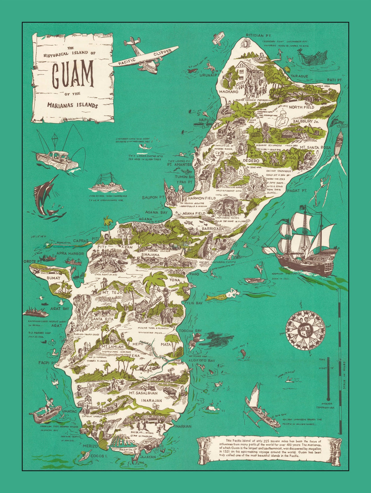 Vintage Guam Map 1958, photo 5 of 5