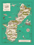 Vintage Guam Map 1958