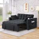 55.3" 4-1 Multi-functional Sofa Bed with Cup Holder and USB Port for Living Room or Apartments Black