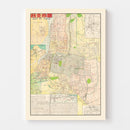 Vintage Map of Taipei, Taiwan 1957