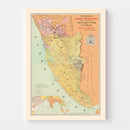 Vintage Malabar, India Map 1892