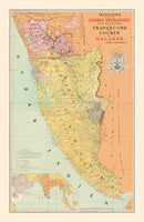 Vintage Malabar, India Map 1892
