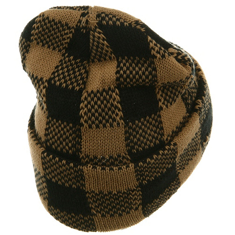 Buffalo Plaid Cuff Beanie Hat