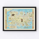 Vintage Kodiak Island Map 1948