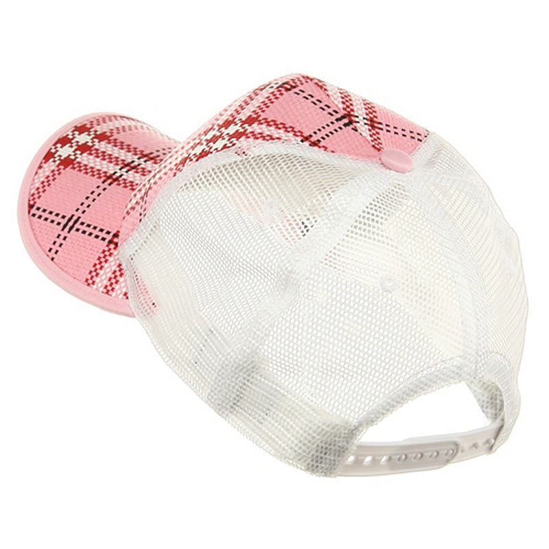 Plaid Straw Trucker Caps
