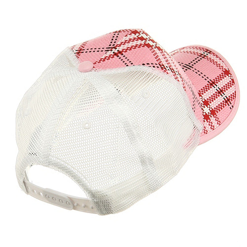 Plaid Straw Trucker Caps