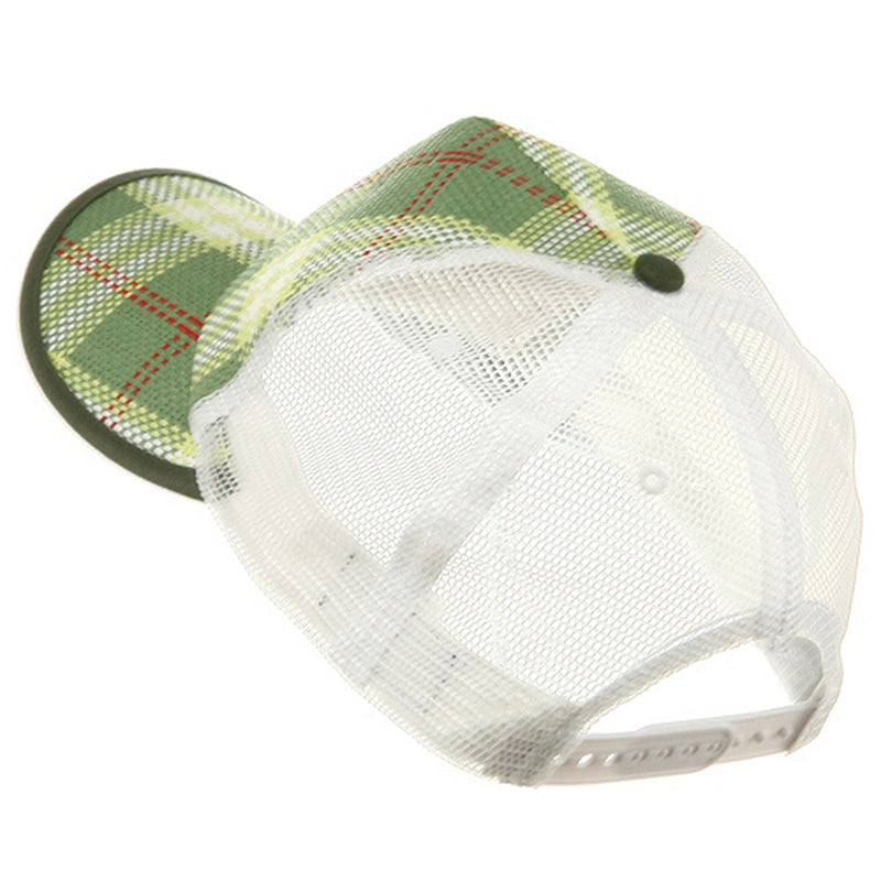 Plaid Straw Trucker Caps