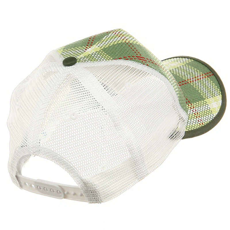 Plaid Straw Trucker Caps