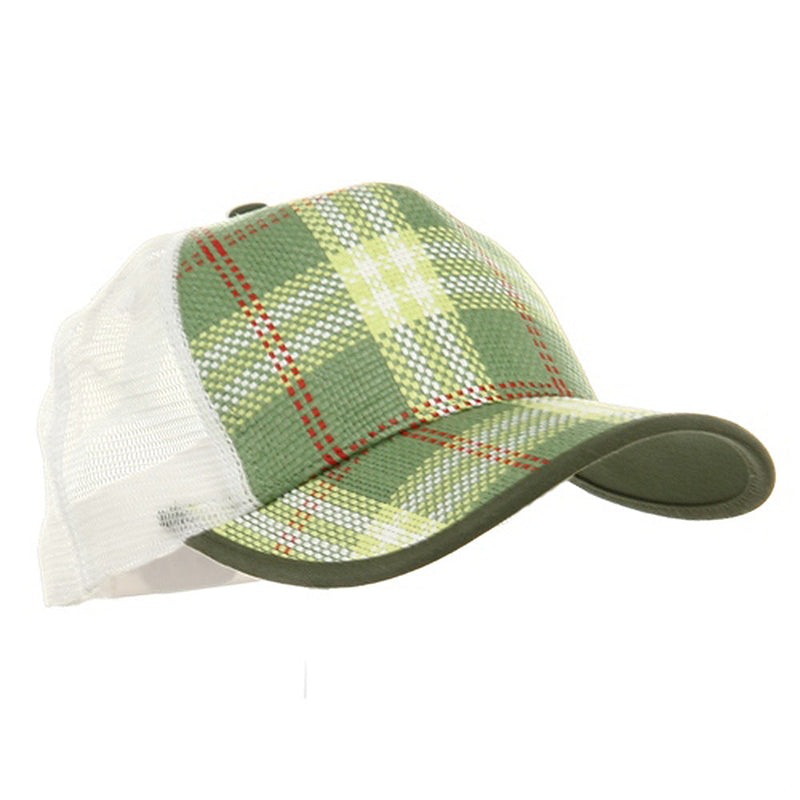 Plaid Straw Trucker Caps