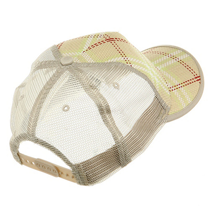 Plaid Straw Trucker Caps