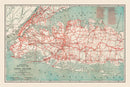 Vintage Long Island Road Map 1914