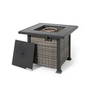 32 Inch Square Propane Fire Pit Table with Lava Rocks Cover by LJGDeals