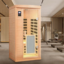 Low Emf Front Door With Heating Panel 1 People Hemlock Far Infrared Indoor Sauna Room - Natural by HouseOfZazla