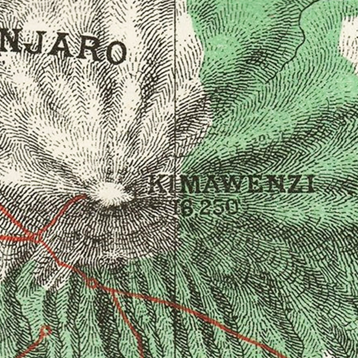 Vintage Mount Kilimanjaro Map 1885, photo 2 of 5