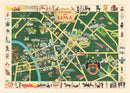 Vintage Map of Lima, Peru 1954